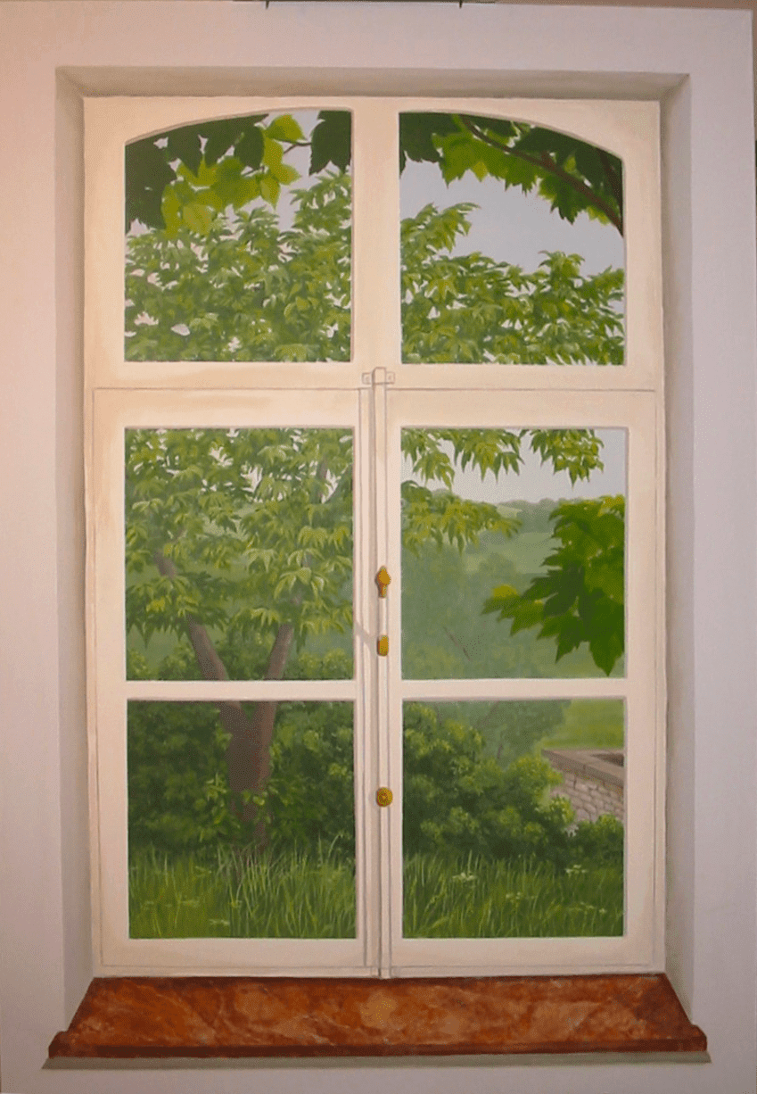 peinture tromp l'oeil fenêtre à Samart par Sylvie Artôt