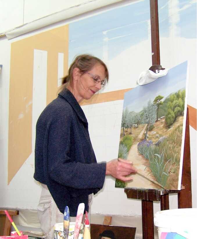 portrait Sylvie Arôt dans son atelier